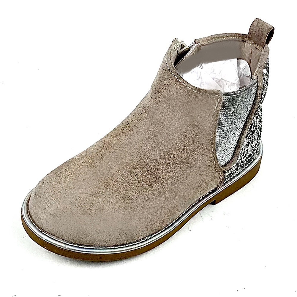 Maggie & Zoe Gray Faux Suede/ Silver Sparkle Ankle Boots Size 7